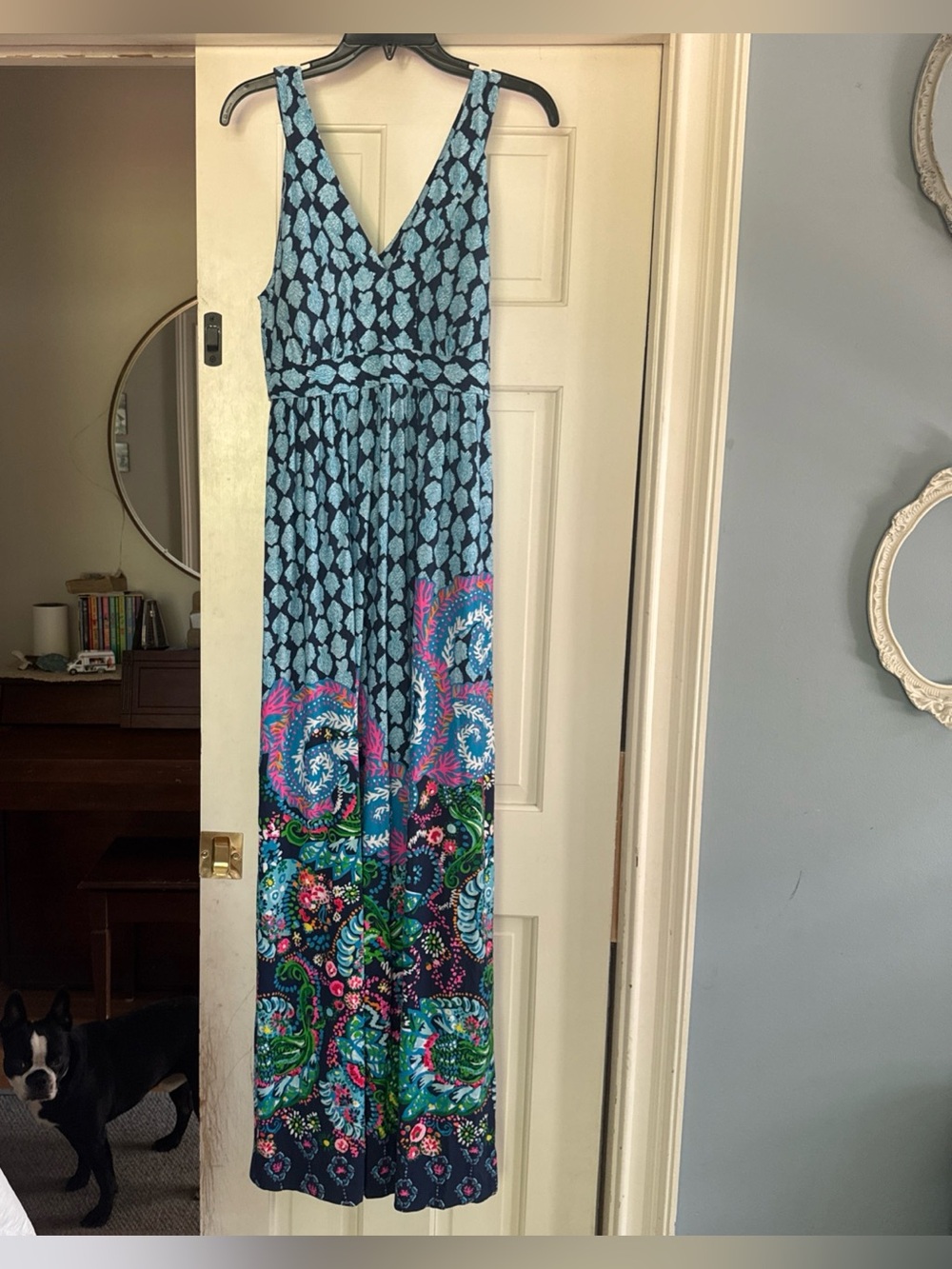 Lilly Pulitzer blue Georgina multi ride the wave size 6 EUC